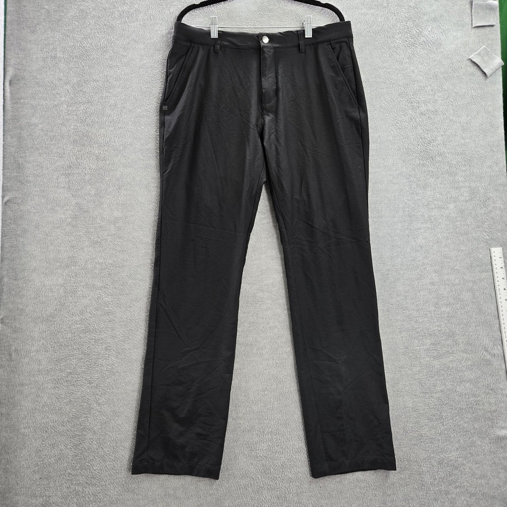 Adidas‎ Men Pants 34X34 Black Nylon Polyester Chino Straight Mid Rise Pockets
